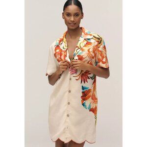 Farm Rio x Anthropologie Scalloped Shirt Dress